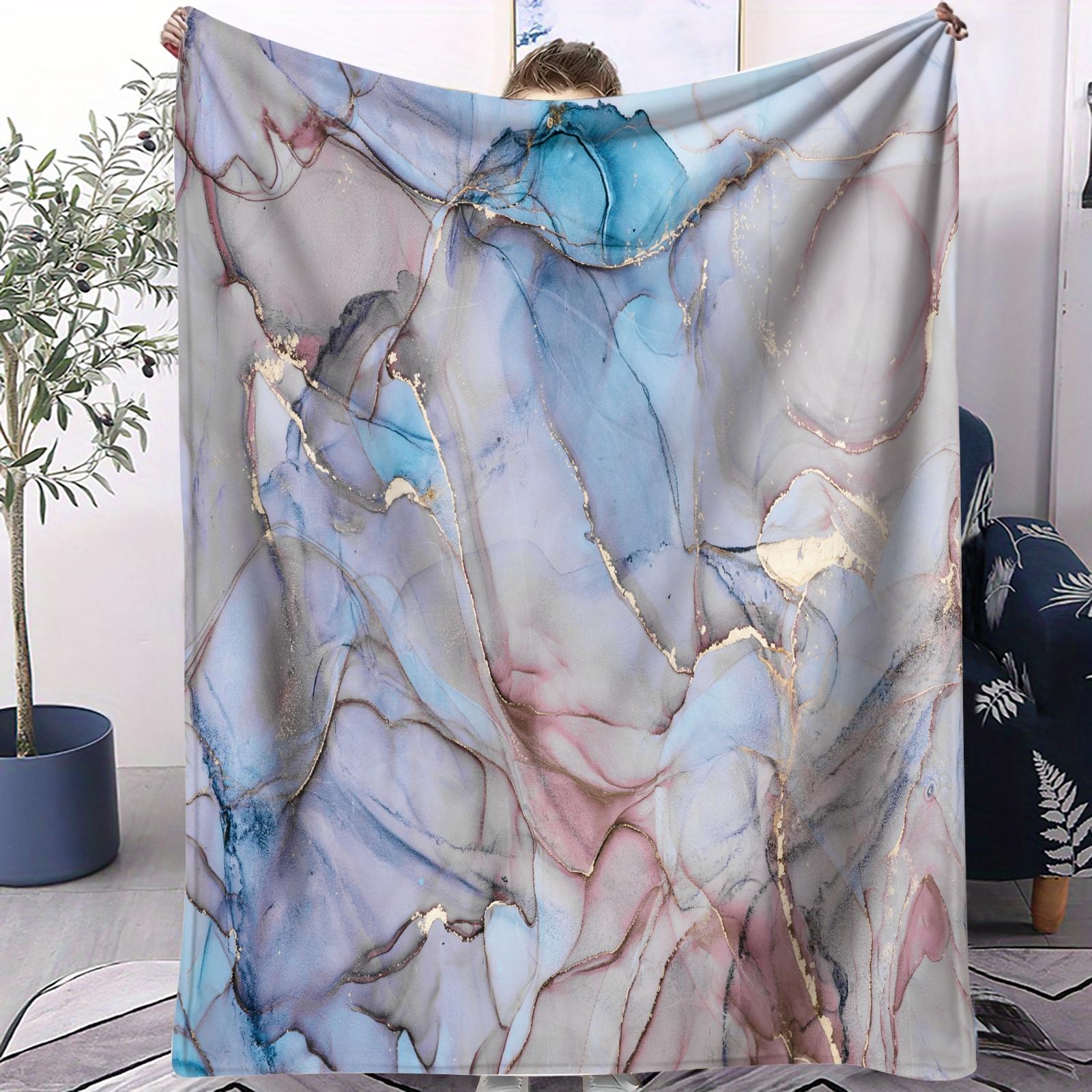 Marble Ink Print Blanket, Soft Warm Breathable Comfortable Skin-Friendly, Multiple Styles Available, Suitable for All Ages, Sofa Bed Use, Ideal Gift