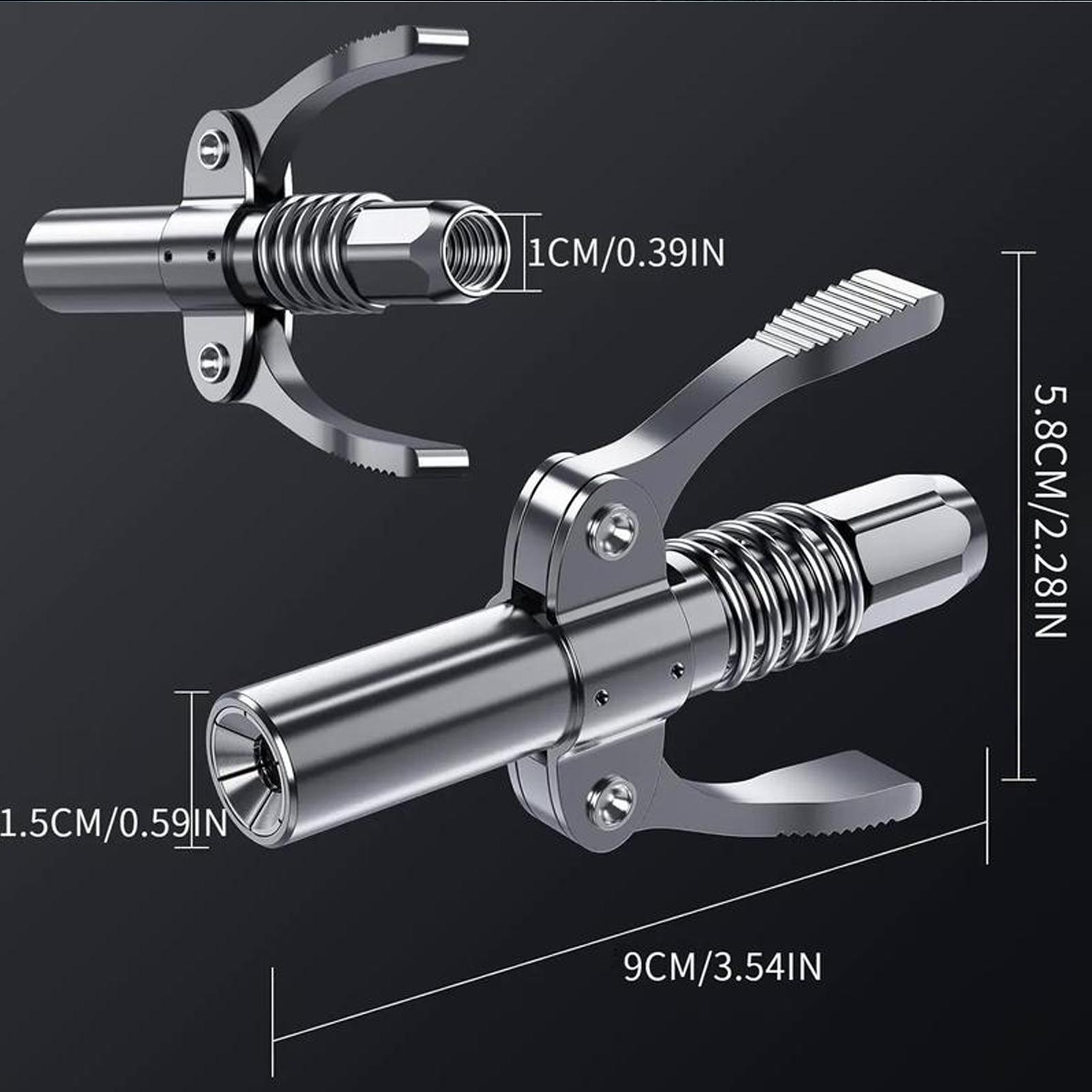 Grease Gun Coupler,12,000 PSI High Pressure Grease Nozzle Fittings,Compatible With All 1/8" NPT Grease Guns,Release Lock Oil Nozzles for Greasing All Machinery and Equipment Filling,MirrorZone.