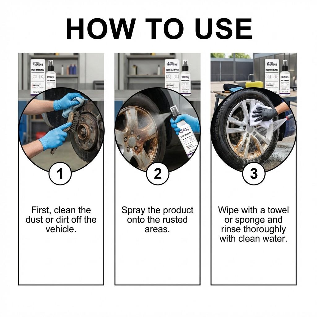 Car Wheel HUB Rust Remover, Car Wheel HUB Cleaning Freshener, Surface Iron Powder Rust Stain Cleaner, Automotive Maintenance Essential