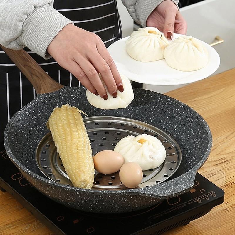 3-Piece Stainless Steel Steamer Set, Kitchen Triple Leg Steam Trays, High-Leg Steaming Rack, Ideal for Cooking and Heating Food