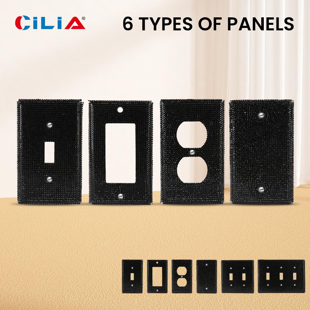 Shiny Rhinestone Wall Panel, Light Switch Cover, Durable Decorative Dual Toggle Socket Panel, Stylish Home Accessory
