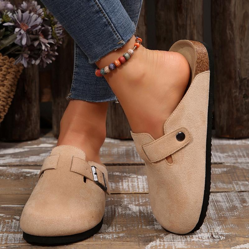 Suede Clogs for Women Men Soft Cork Footbed Mules Comfort Potato Shoes with Adjustable Buckle Flat Slippers  Boho Style Sandals