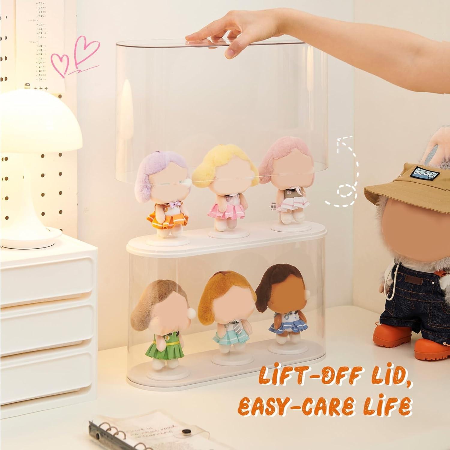 Transparent Collectible Display Box, Stackable Transparent Doll Storage, Dustproof Blind Box Doll Show Stand for Home & Office, Collectible Figurines