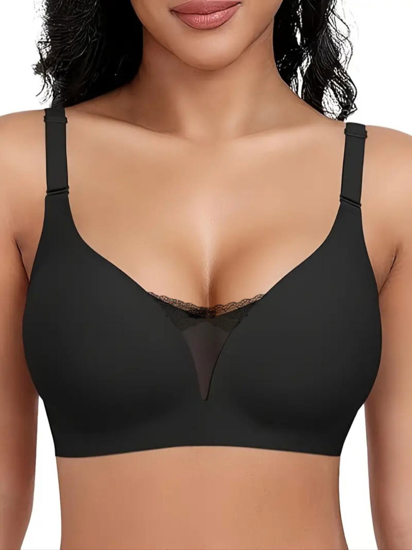Women's Solid Wireless Bra, Comfortable Breathable Seamless Bra, Soft Supportive Lingerie for Daily Wear, Multiway Bra
