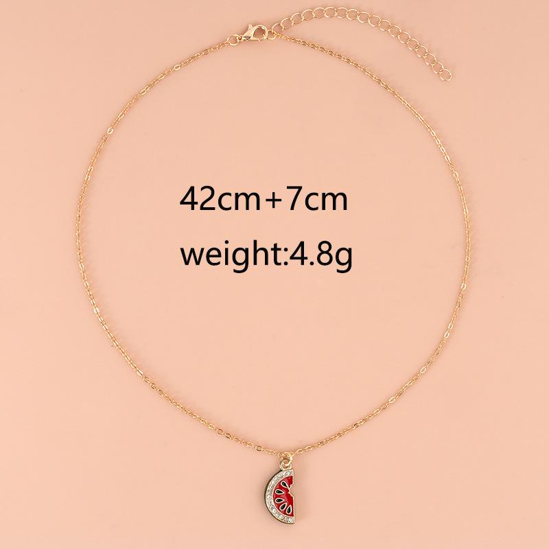 Summer Style Watermelon Pendant Necklace - Fashionably Simple, Versatile and Cute Necklace