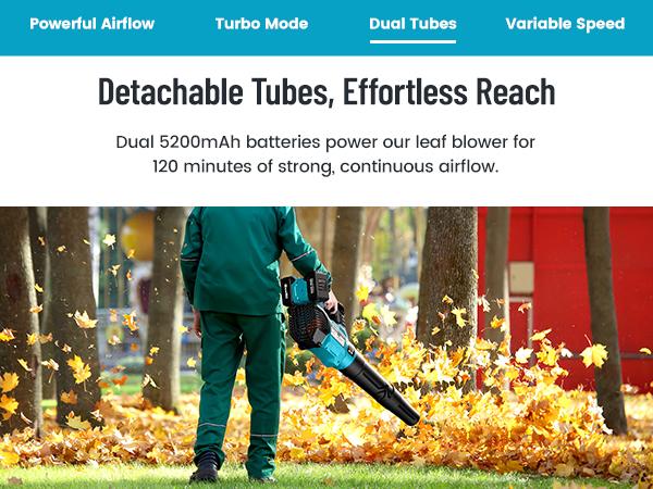 Seesii 40V Cordless Electric Leaf Blower/Snow Blower Cordless, 680CFM/210MPH Brushless Motor with 2 * 5200 mAh Batteries and 2*Chargers, Variable Speed Control & Turbo Button, Electric Blower for Lawn Care/Debris/Dust