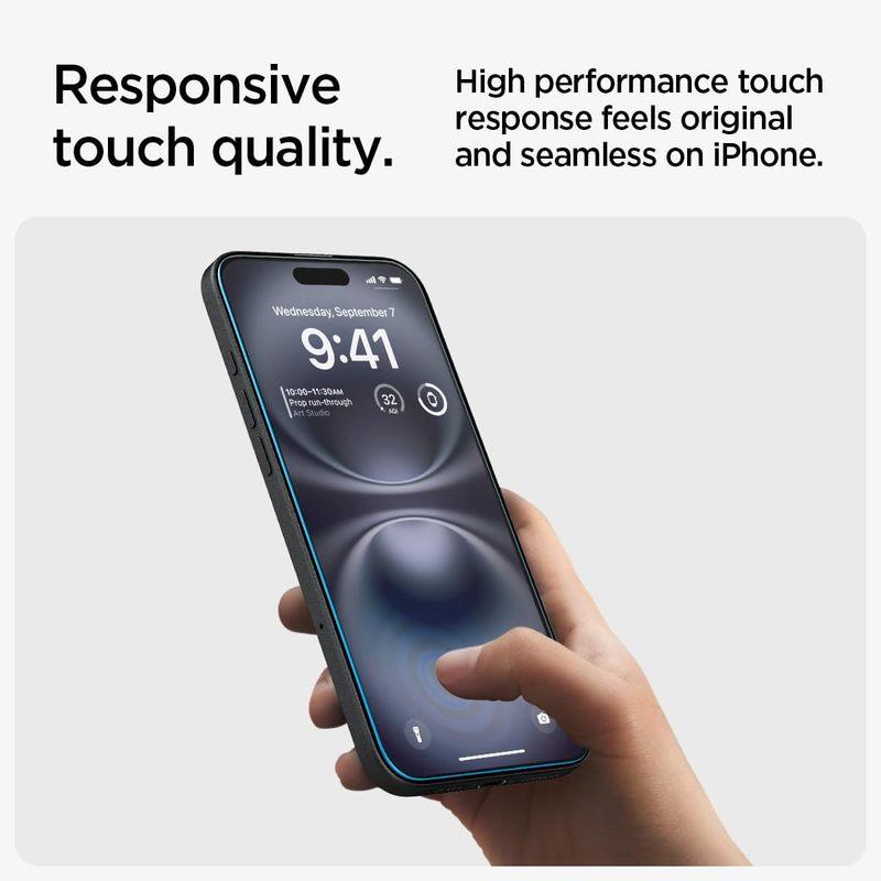 Screen Protector for iPhone 17, 9H+ Tempered Glass, Full Coverage HD Clear Shield, Anti-Scratch & Shatterproof Protection, Original Touch Sensitivity, Fingerprint Resistant, Dust-Free Bubble-Free Installation, Case Friendly,Dust-free Applicator