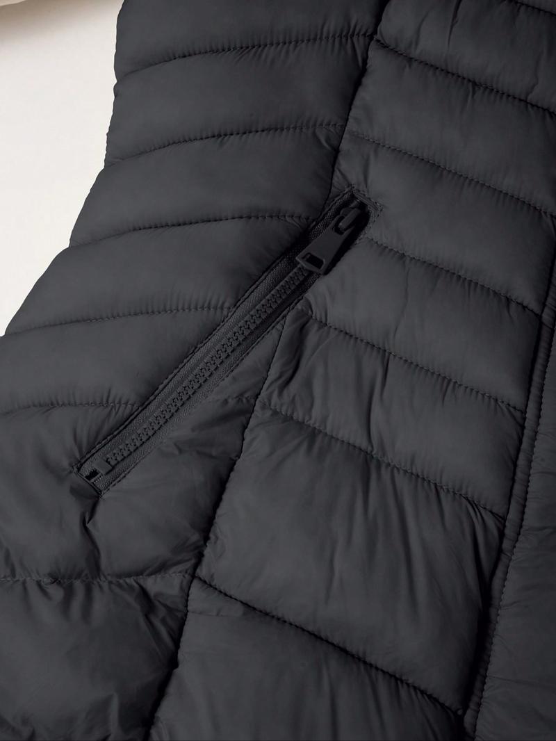 Women's Cotton Jacket Coat, Hooded Fleece Warm Fashion Outerwear, Casual Long Sleeve Pocket Design, Fall & Winter Street Style