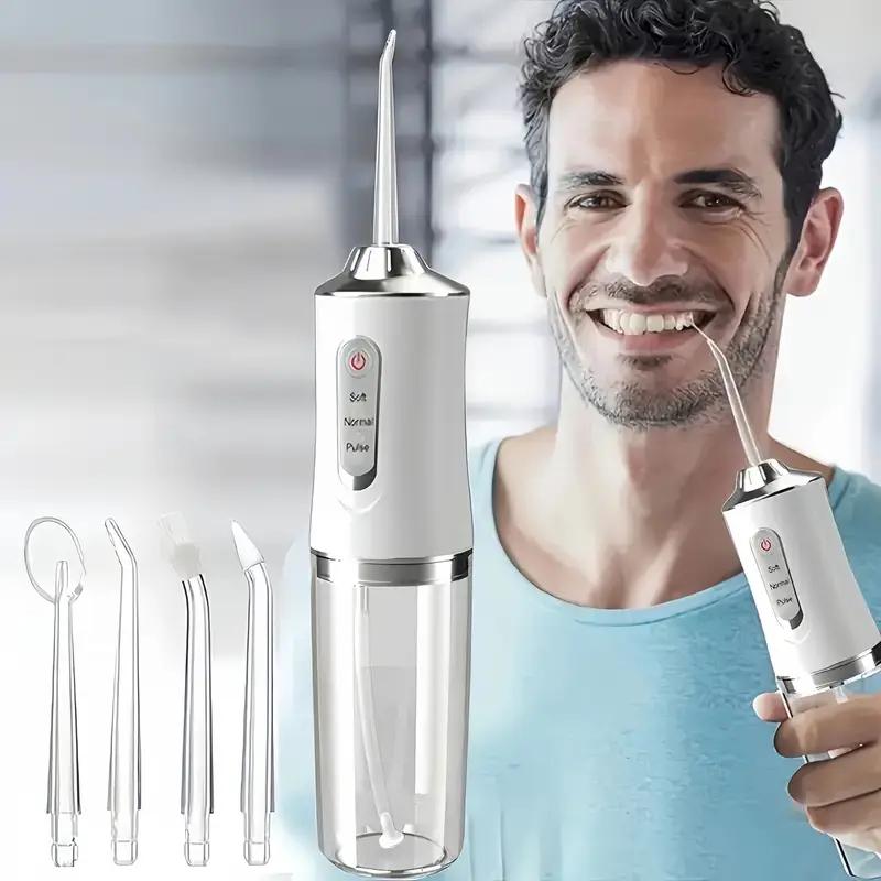 Smart Electric Oral Irrigator Water Flosser Portable 4 Sprays 3 Modes Rechargeable Dental Cleaning Spray Rinser