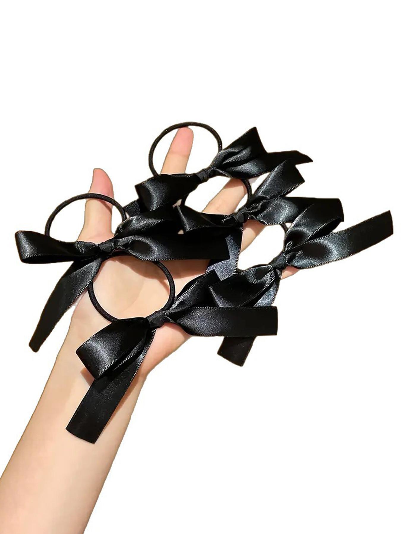 10 Pcs Women's Ribbon Butterfly Knot Hair Ties, Elegant & Stylish Accessories, Perfect for Daily Use, Secure Hold, Easy to Wear