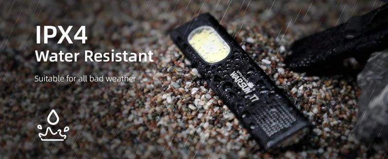 【Holiday Haul】 WARSUN T7 EDC Flashlight, Compact Multi-Mode Pocket LED Flashlight, USB-C Rechargeable, IPX4, Dual Material, Red/Blue Strobe