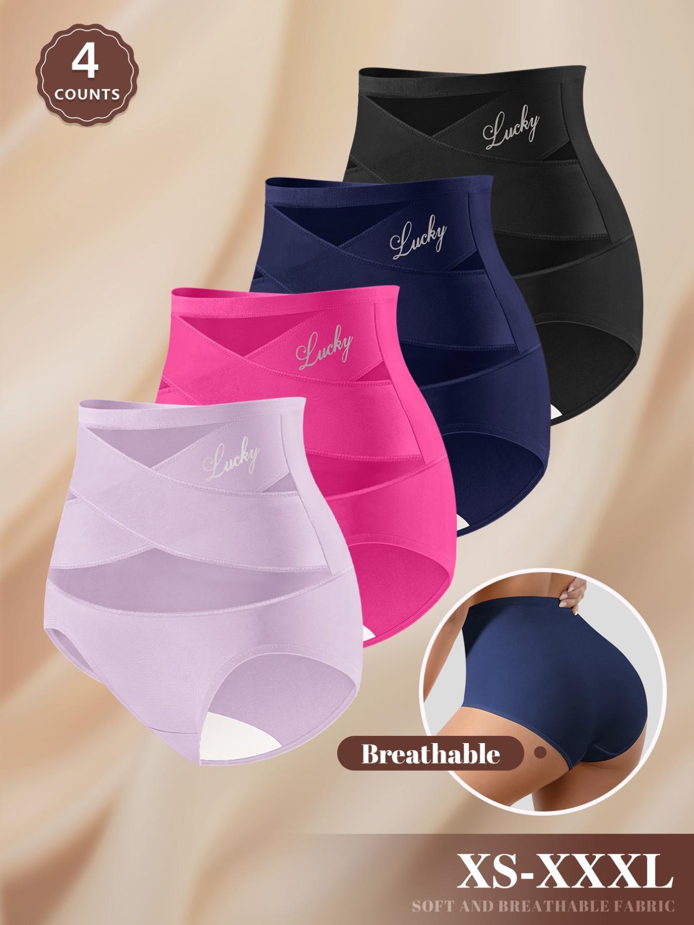 Women's High-Waisted Fitted Mesh Panties Set (4-Pack), Soft Breathable Non-Irritating Design, Comfortable All Season Underwear, Sizes S-Xxl Women's High-Waisted Fitted Mesh Panties Set (4-Pack), Soft Breathable Non-Irritating Design, Comfortable All Season Underwear, Sizes S-Xxl