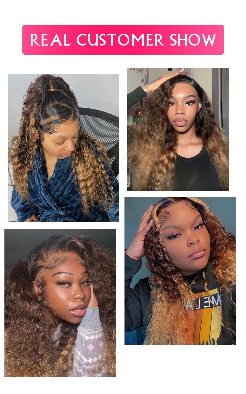 【26‘’ Burgundy Deep=$140】Tahikie 99J Burgundy Colored 200% Density Deep Wave 13x6 Full Frontal HD Lace Front Curly Wave FB30 Highlight /Natural Black Human Hair Wigs For Women TikTokShopBlackFriday