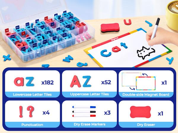 JoyCat Classroom Magnetic Letters Kit 234 Pcs with Double, Foam Alphabet Letters for Preschool Learning, Fridge ABC Education Toys, Educational Tools
