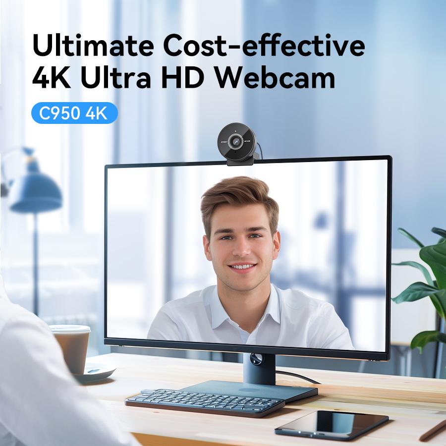 EMEET C950 4K Webcam for PC - PC Accessories with Microphone, Physical Privacy Cover, 70° FOV, Automatic Plug&Play for Live Streaming Equipment, Video Calls, Home Office EMEET C950 4K Webcam for PC - PC Accessories with Microphone, Physical Privacy Cover, 70° FOV, Automatic Plug&Play for Live Streaming Equipment, Video Calls, Home Office