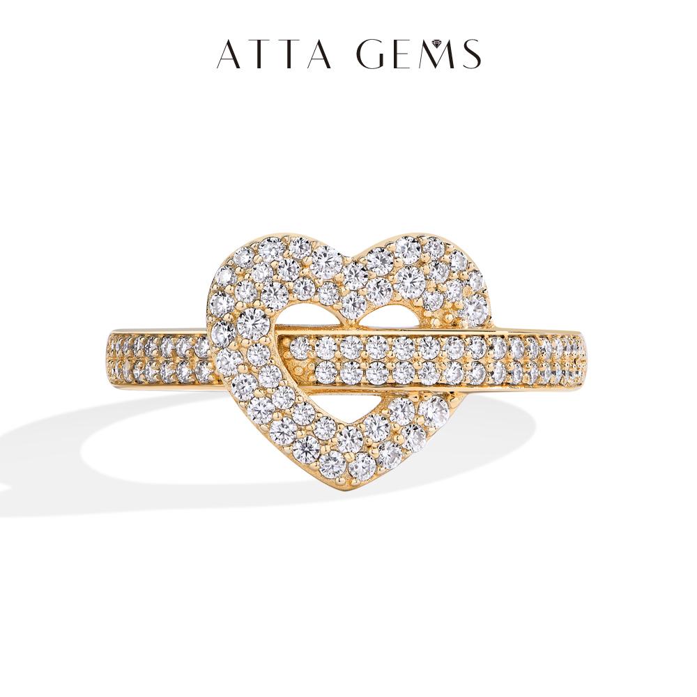 Heart Design Lab-Created Moissantie Ring for Women Fine Jewelry Shining Daily wear Mother's Day Gift R254 SpringStatements