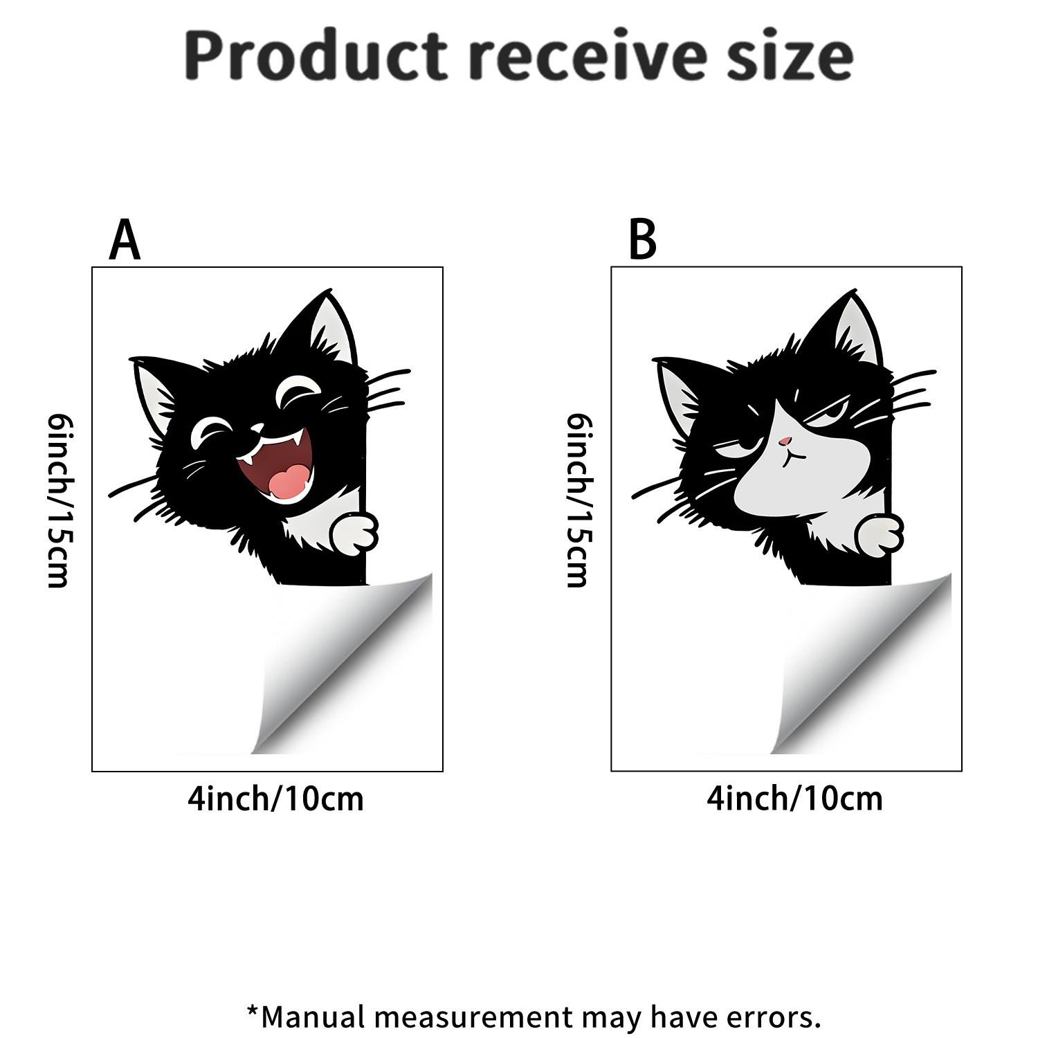2 Pack Glow-In-The-Dark Cat Switch Wall Sticker, Luminous Waterproof Kitty Pattern Decals, Fun Decor for Bedroom & Living Room