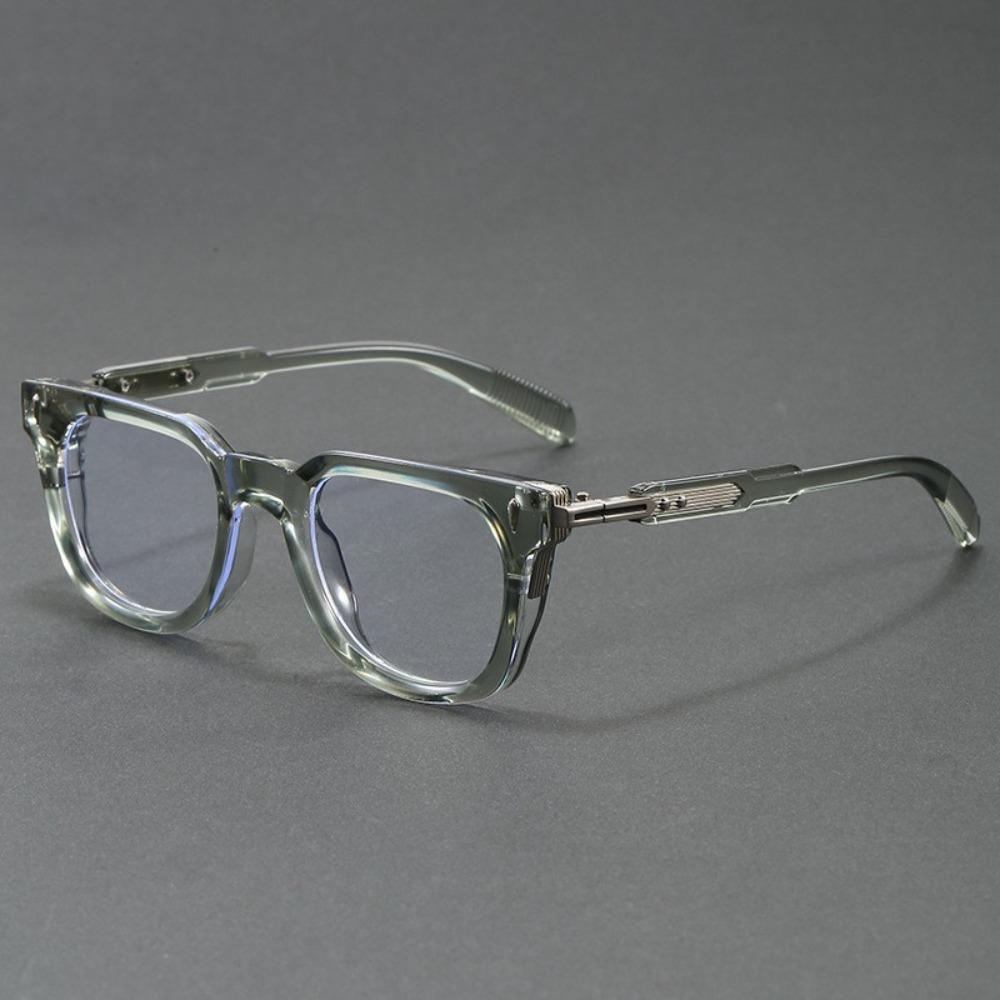 Portable Square Frame Glasses with Metal Hinges Versatile Glasses for Travel and Commuting for Both Men and Women