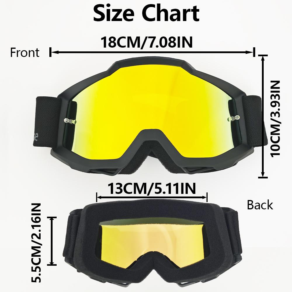 Professional ski goggles for both men and women, outdoor off-road motorcycle climbing safety glasses, windproof, dustproof, and sand proof three in one goggles, adjustable anti slip TPU frame, comfortable fit design, durable and lightweight