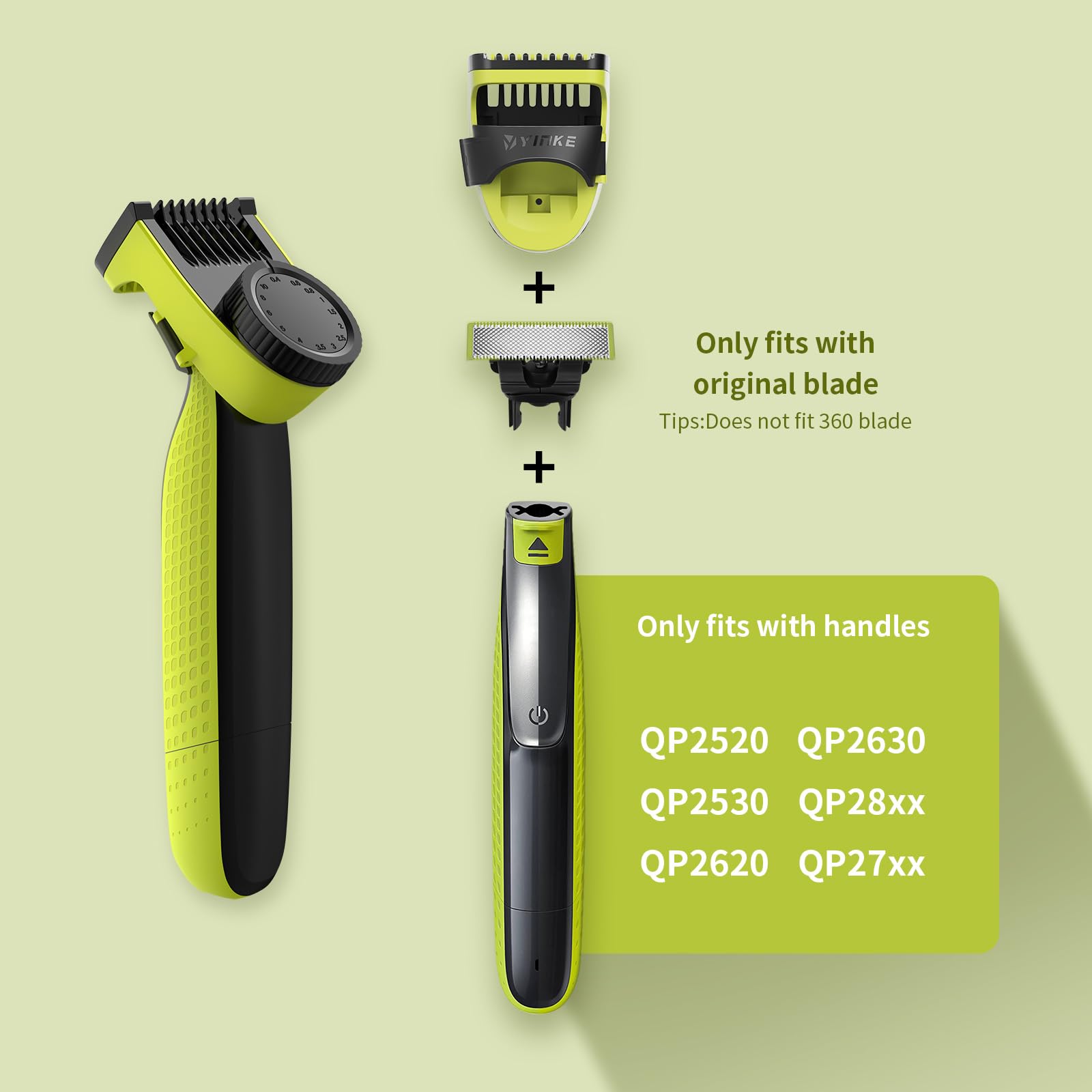 14-in-1 Comb Attachment for Philips One Blade OneBlade Replacement Blade Blades Trimming Attachments for QP2520 QP2530 QP2620 QP2630, 14 Length Settings From 0.4mm To 10mm