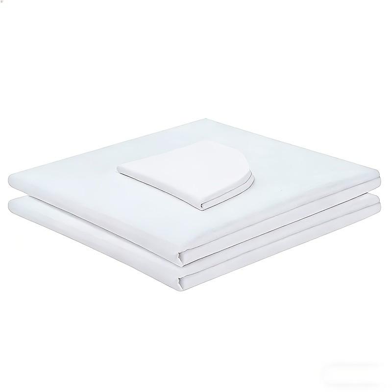 Beauty Salon Massage Bed Sheet Set, Breathable Face Mask Cover, Three-Piece Spa Bedding Kit, Comfortable and Durable