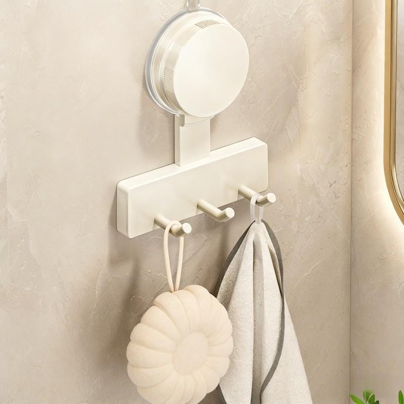 5 Hook Suction Cup Hooks, No Drilling, Waterproof, Reusable, Bathroom Door Hanger, Kitchen Utensil Holder, Luxury Towel Rack