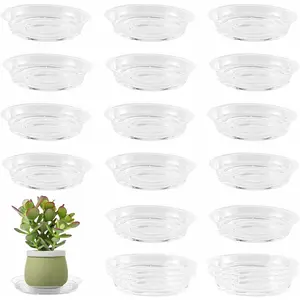 20 Pack 6 Inch Plant Saucers Clear Plastic Plant Saucer Drip Trays Small Plant Plate Dish for Indoor Flower Pots and Planters, Bulk