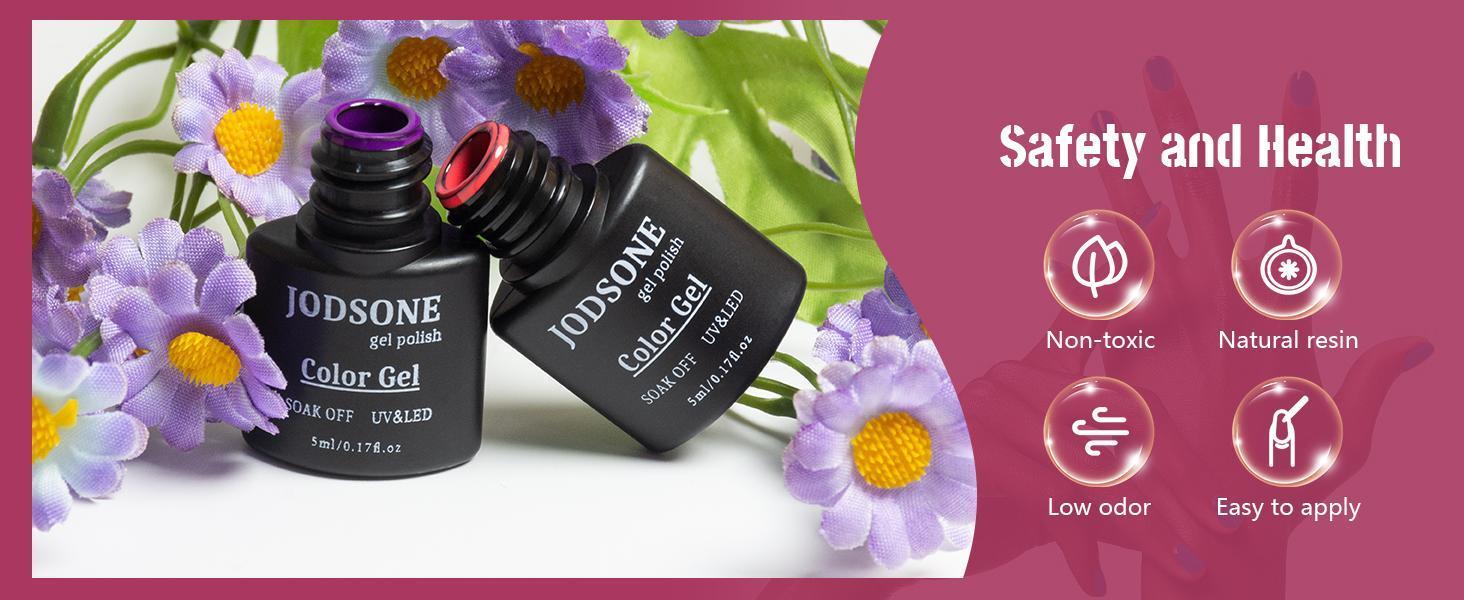 JODSONE Gel Nail Polish Kit with U V Light 36 PCS Classic Black and White Nude and Blue Purple Gel Polish Set with Manicure Tools Suitable for All Seasons Perfect Gifts for Manicure Lover