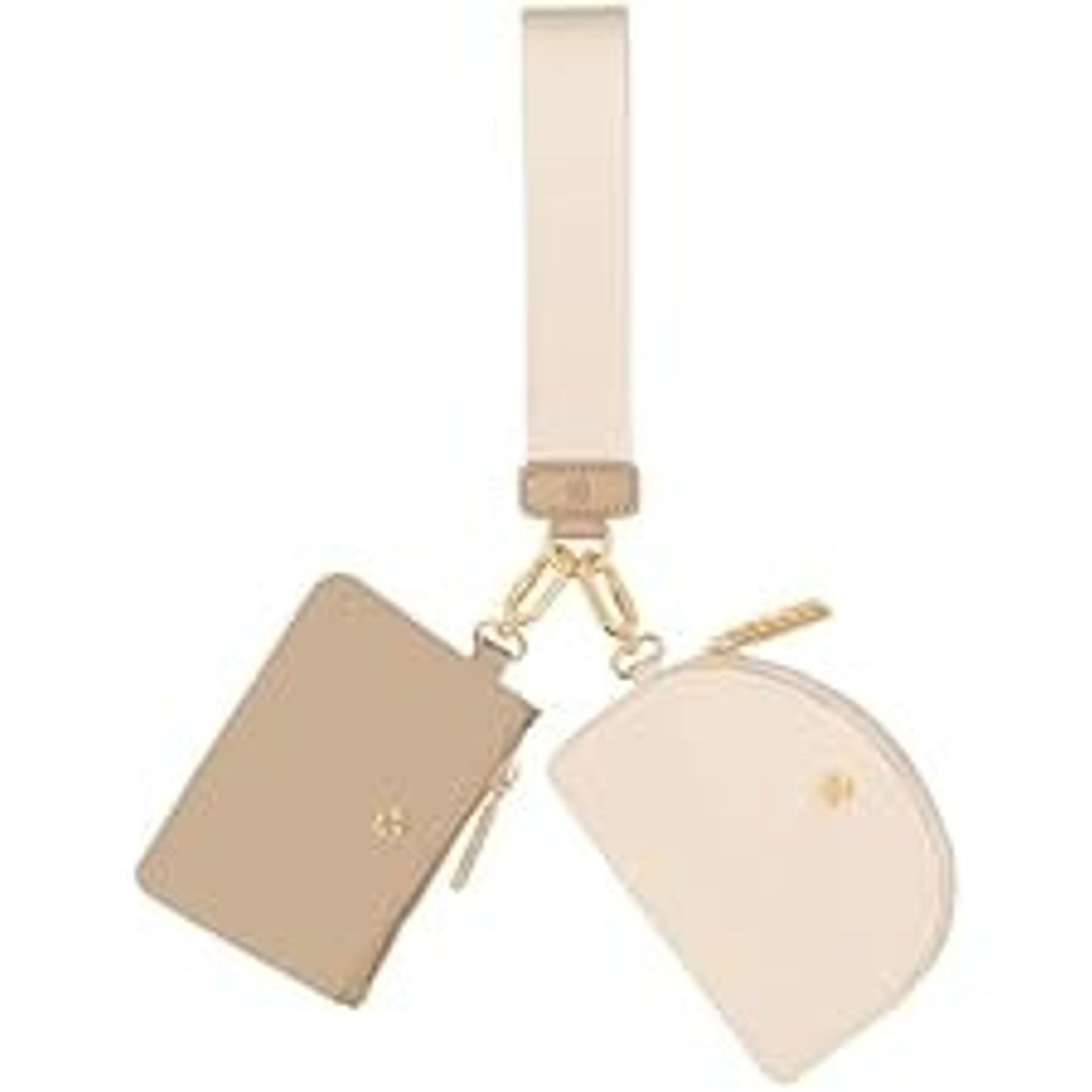 Keychain Wallet, Detachable Dual Pouch Wristlet Wallets for Women Men, Portable Mini Zip Around Small Wallet Coin Purse