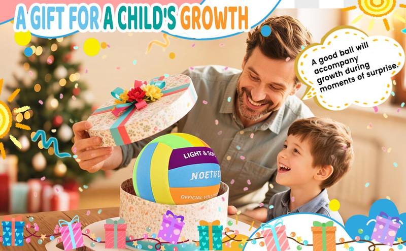 Soft Volleyball - Super Safe & Quiet for Kids Perfect for Indoor Games & Practice indoor outdoor gift Lightweight