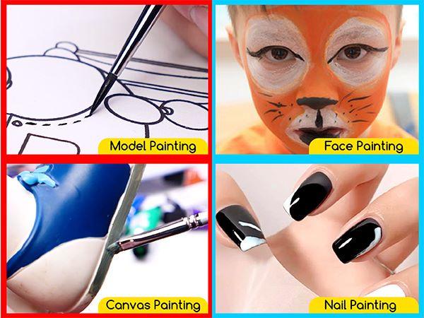 MEEDEN Miniature Paint Brush Set, 15 Tiny Professional Fine Tip Detail Paint Brushes for Acrylic Watercolor Oil Painting- Model Face Nail Craft