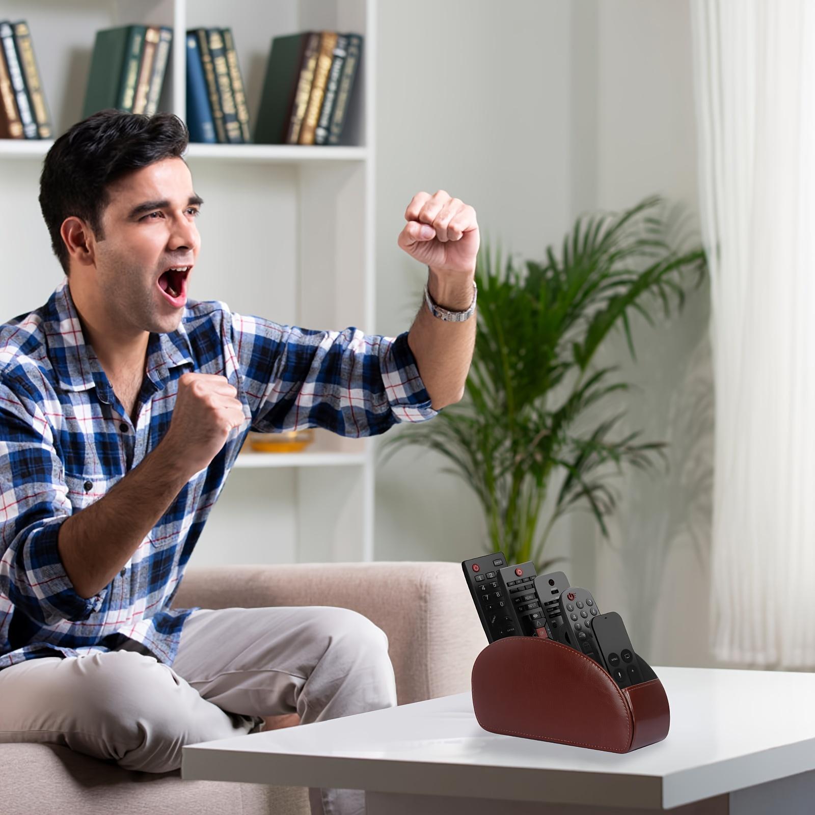 Remote Control Holder, 1 Piece Remote Control Holder with 5 Compartments, Desktop Storage Box for TV, DVD, Blu-Ray, Media Player, Heater Controllers