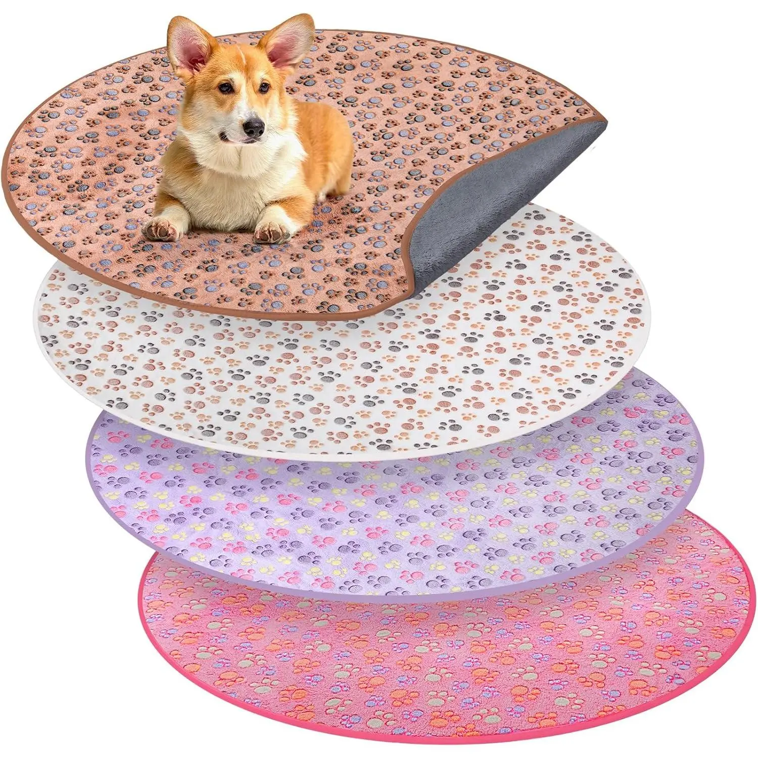4 Pack Washable Whelping Pad Whelping Supplies Absorbent Reusable Puppy Training Pads Reusable Dog Mat for Floor Non Slip Washable Pee Mat for Dogs(Bright Color,36 Inch)