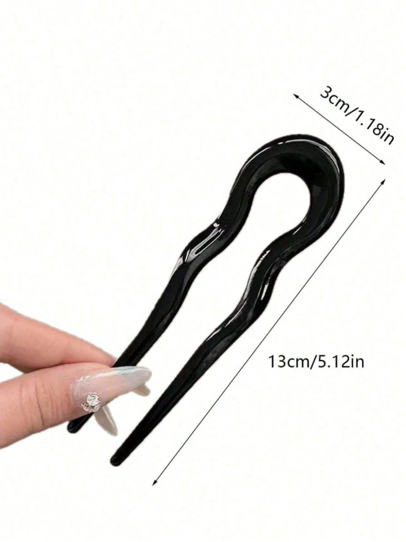 French Twist Spin Hair Forks, U-Shaped Wavy Hair Clips, Suitable For Spiral Buns, Tortoiseshell, Fashionable Flexible & Durable Women Hair Accessories