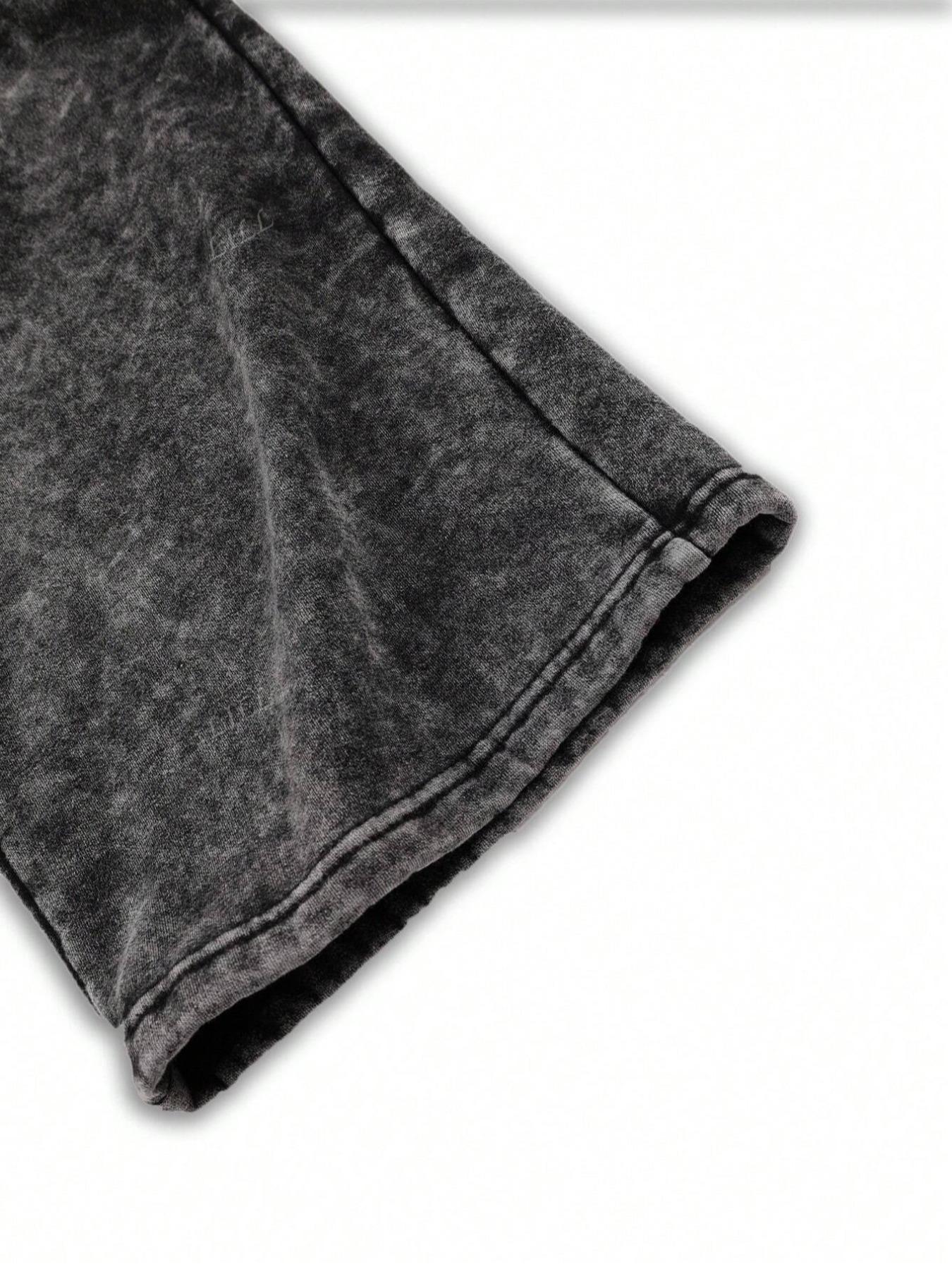 Cotton, women's vintage distressed "GOD IS GOOD" letter print, plush round neck sweatshirt and plush trousers two-piece set, loose casual long-sleeved pullover and elastic trousers, autumn and winter daily wear, plush suit