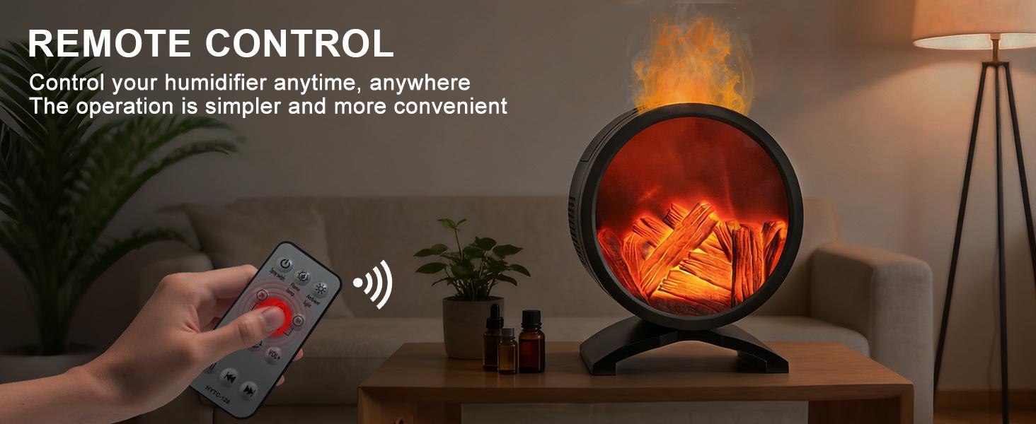 Fireplace Flame Oil Diffuser with Speaker & 260mL Fire Oil Diffuser,Essential Oil Diffuser 5 Color Fire Aroma Diffuser Aromatherapy Aroma Diffuser, Ultrasonic Mist with Timer & Auto Shut-Off