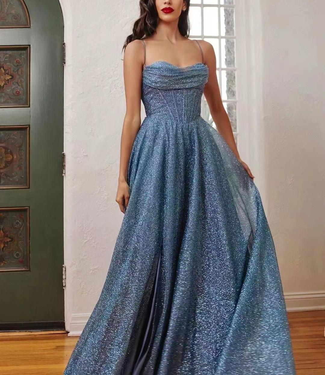 Women's Elegant Strapless Gold-Dusted Sparkle Formal Maxi Dress - Gold Detailed Evening Dresses for Banquets, Balls, Drip Dry Garment