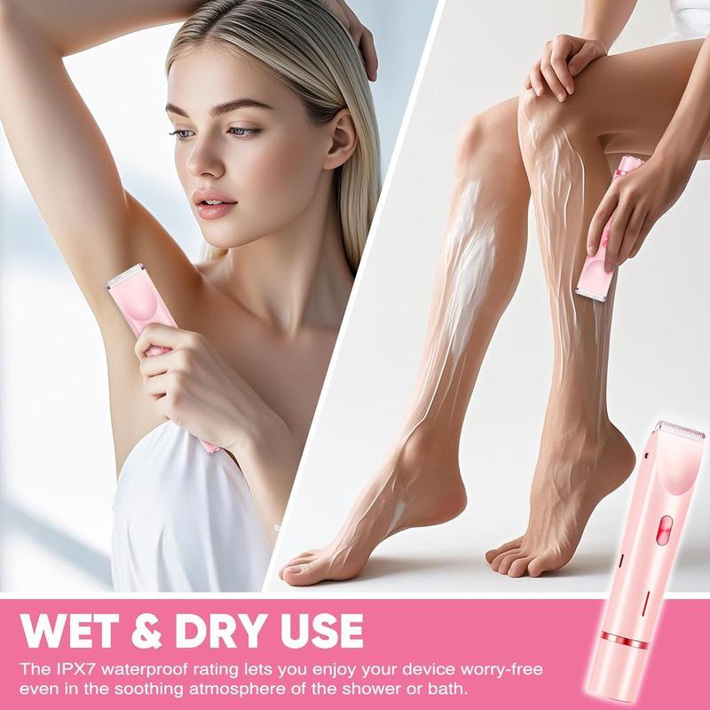 Electric Bikini Trimmer for Women, Rechargeable 2 in 1Body & Facial Hair Removal, Waterproof Wet & Dry Use Trimmer for Women, Winter & New Year Gift, Valentine's Day Gift