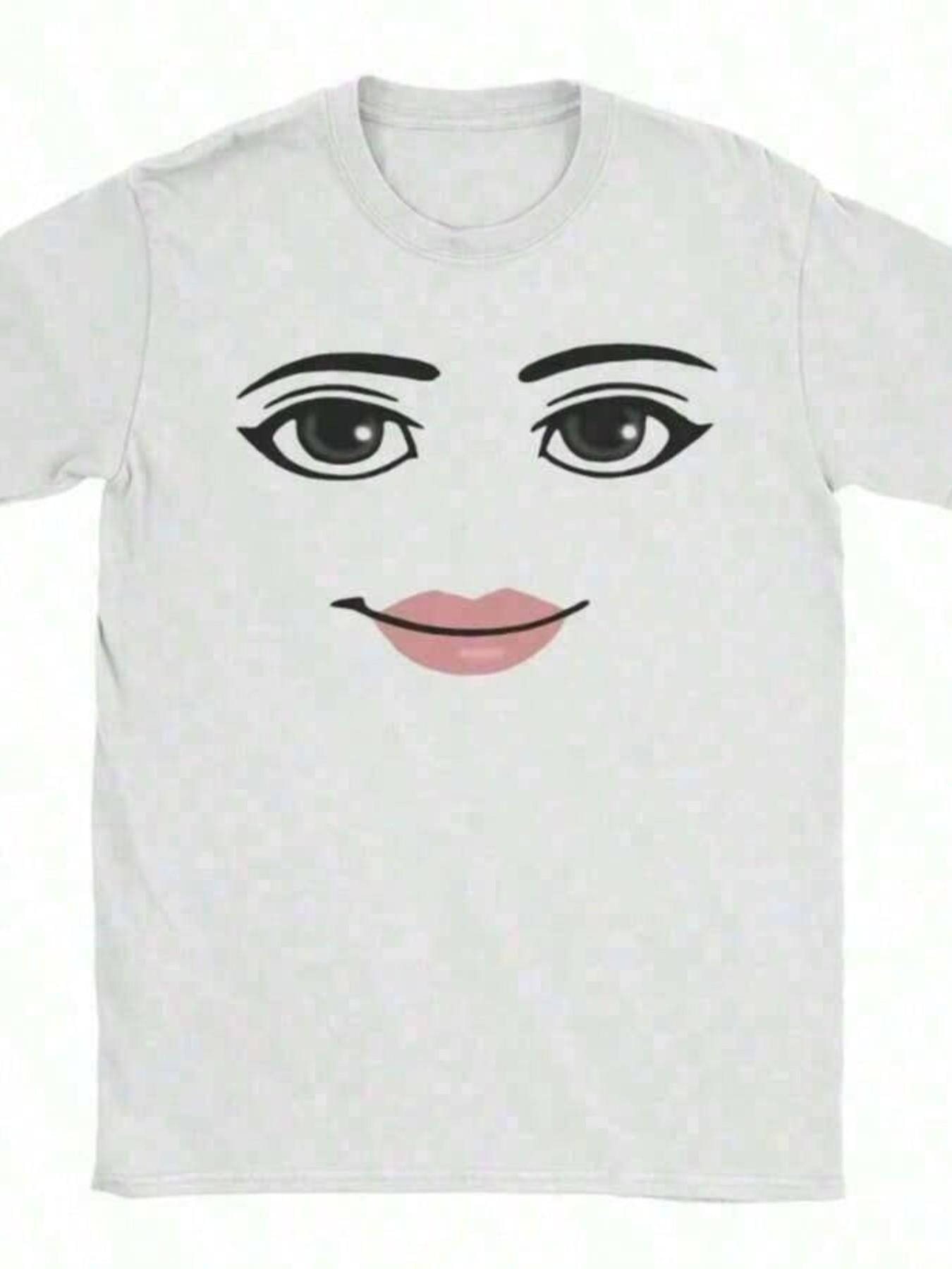 Funny Face Print Short Sleeve T-Shirt, Unisex Loose Fit, Casual Humorous Tee, Breathable Cotton, Street Style, Summer New Arrival