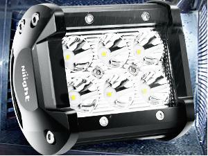 Nilight ZH009 LED Light Bar 2PCS 18W Spot Off Road Lights with 16AWG Wiring Harness Kit-2 Lead lightbars