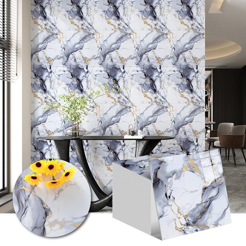 20 pcs marble self-adhesive wall stickers thickened waterproof wear-resistant tile stickers suitable for bathroom, kitchen, bedroom, living room self-adhesive wallpaper, simple operation, tear and paste, Tiles Sticker