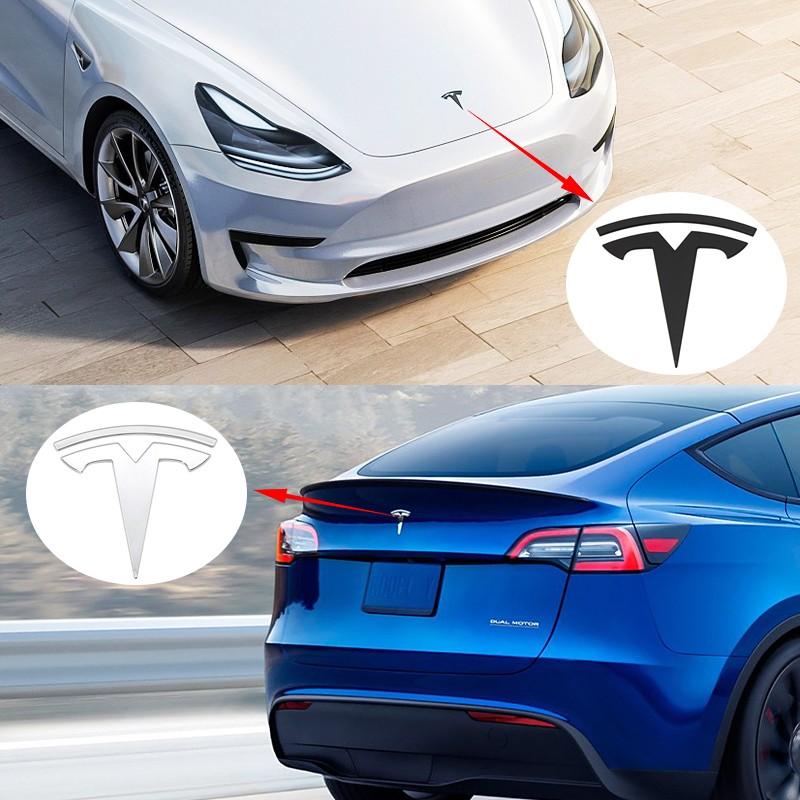 Tesla Car Front & Rear Emblem, Hood Decoration, Scratch-Resistant Reinforced Badge, Replacement Logo for Model 3/y/s/x, Exterior Modification Parts