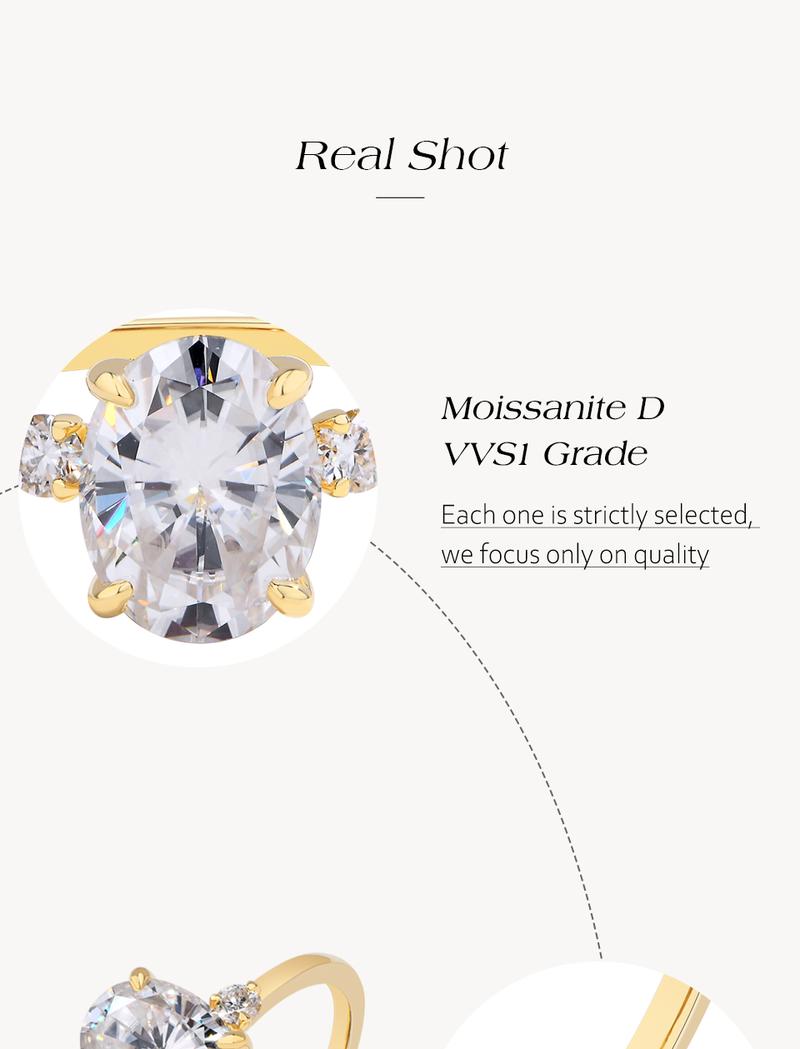 2CT Oval D VVS1 Color Synthetic Moissanite Ring for Women Engagement Wedding Fine Jewelry Gift Promise Ring R228
