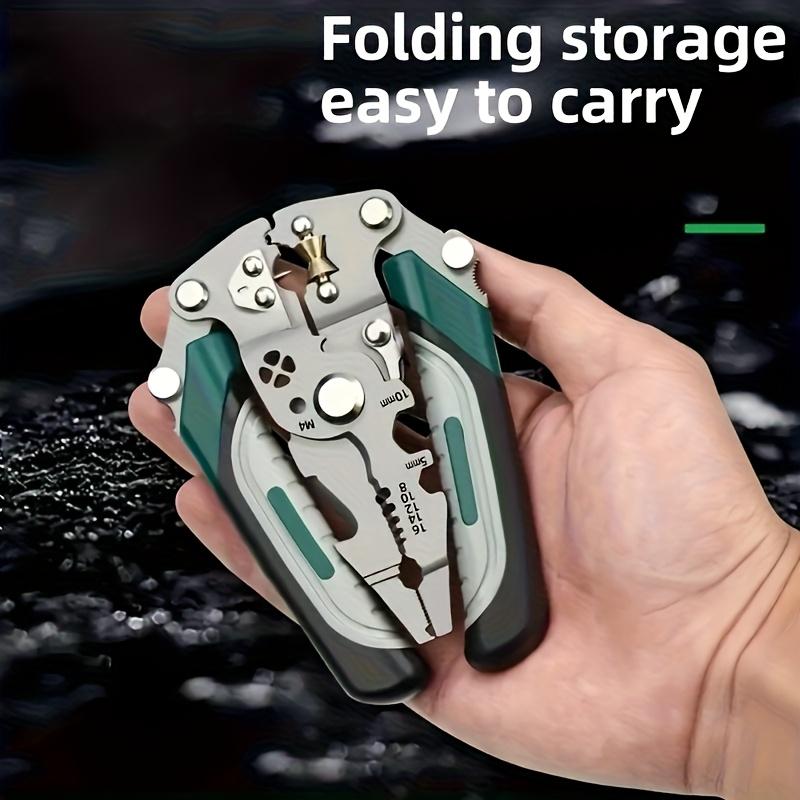 1pc foldable multifunctional wire stripping pliers+wire stripping folding knife, one pliers is multi-purpose, wire stripping and wire cutting functions, professional electrician tools, household gadgets, Wirecutters, Hand Tools, DIY Tools, Hardware