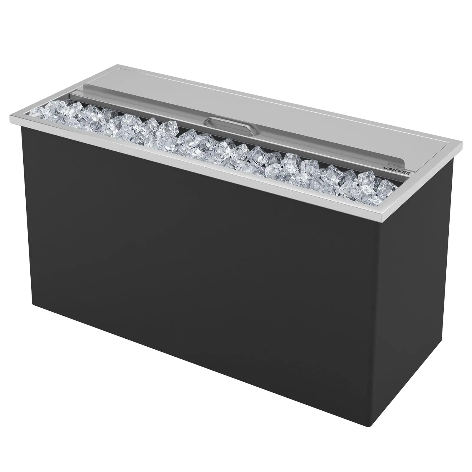 Garvee 120QT Drop-In Ice Bin Cooler, SUS304 Stainless Steel Commercial Ice Chest w/ Dustproof Easy-Clean Lid - Insulated No-Power Ice Bath for Bar & Catering, 36 x 18 x 14 in