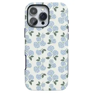 Aesthetic Blue Floral Cellphone Case - Waterproof Protector for Handheld Devices, Multi-Model Cover Compatible with iPhone 17,16,15,14,13,12,11 Pro Max (All-Round Mobile Phone Accessory)