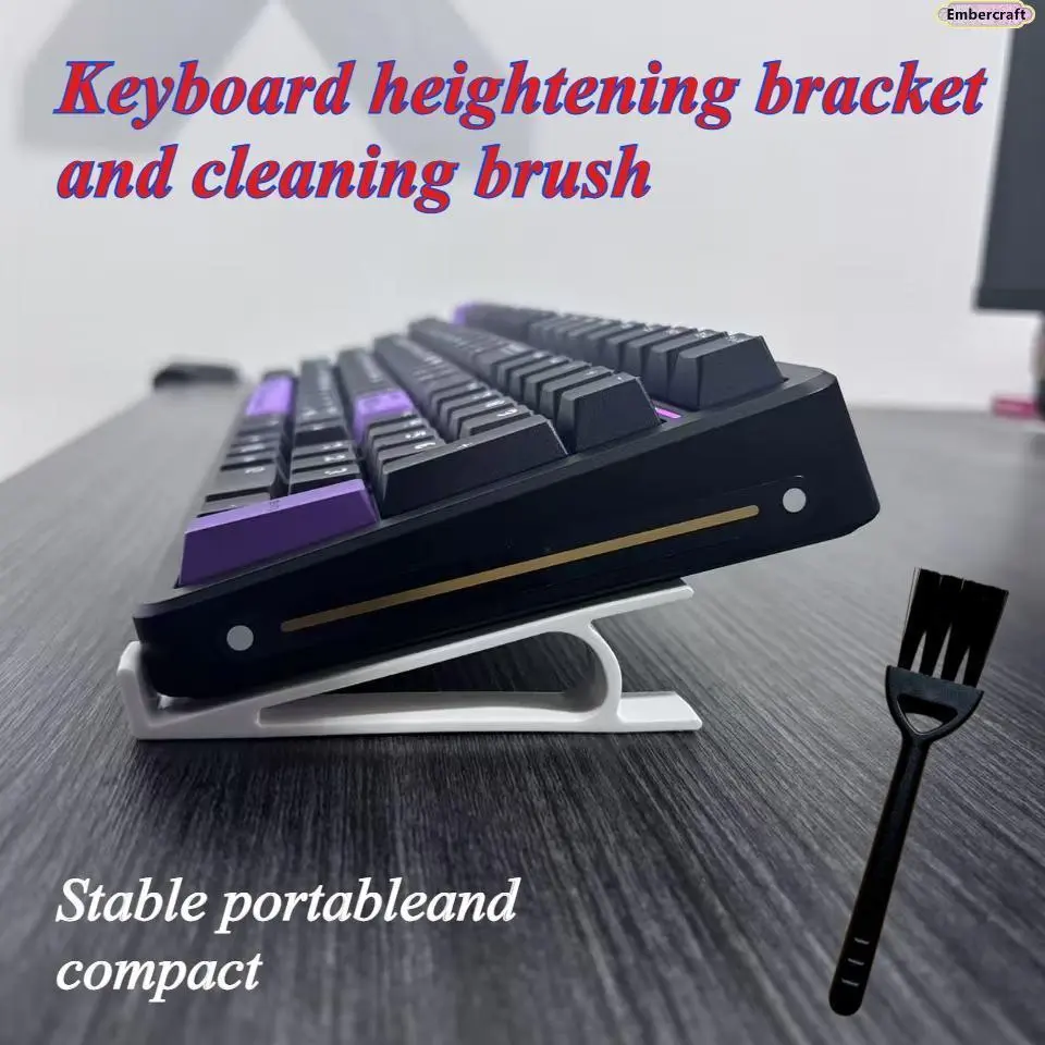 Adjustable Multi-Angle Tilt Gaming Keyboard Riser - Ergonomic Frame, Wrist Rest, Desk Cleaning Brush Included for Mechanical KBs, Gaming Setup, Computer Peripherals, Gaming Keyboard Accessories, Riser Frame