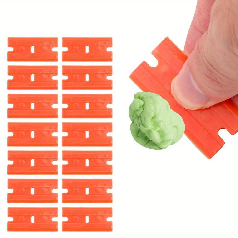 100pcs Multi-Purpose Plastic Razor Blades for Label Removal, Glue Residue Removal, Window Cleaning, and Car Wrap Sticker Removal