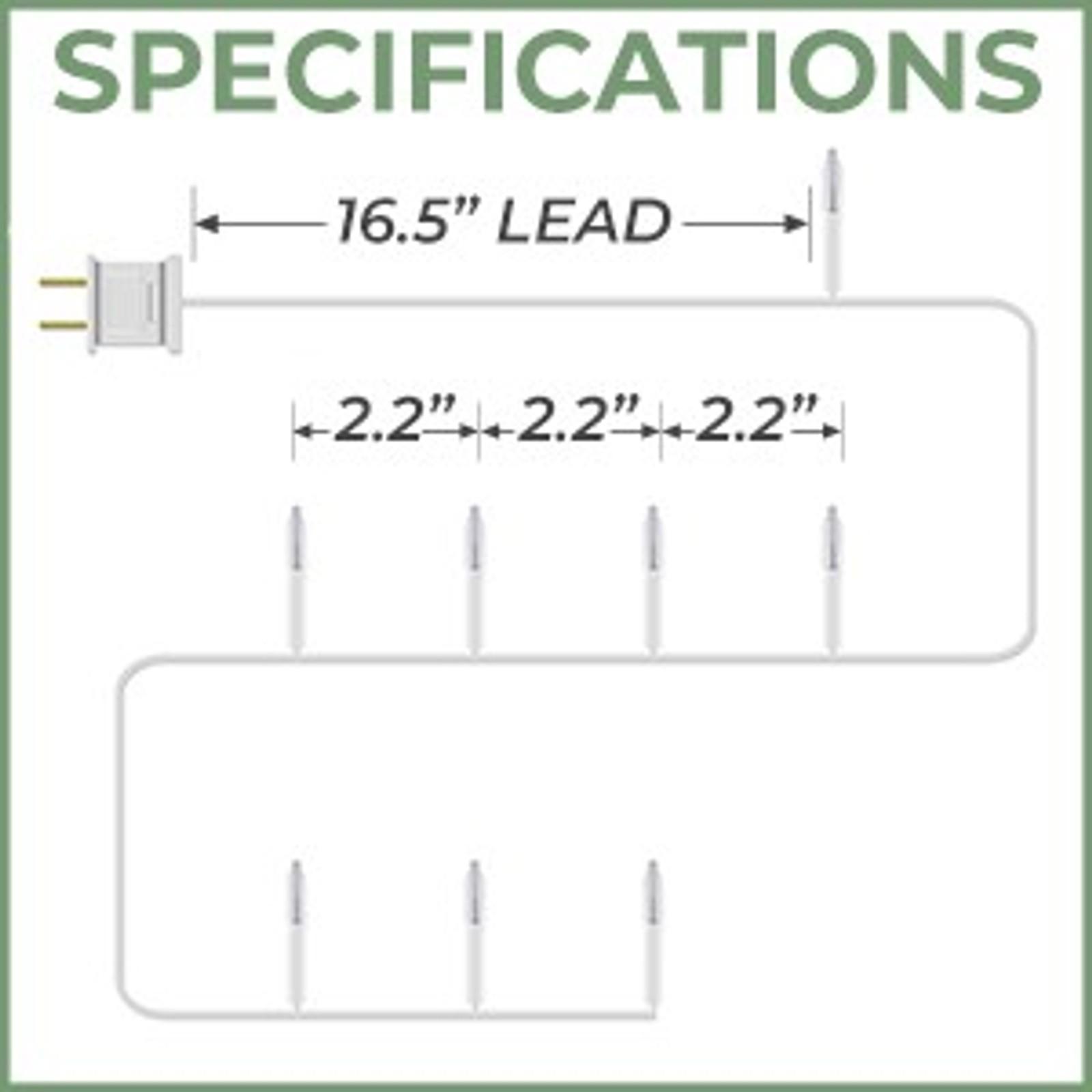 612 Vermont Clear 35 Count Christmas String Lights on White Wire Cord, UL Approved for Indoor Use Only, Total Length 7.5 Foot, Lighted Length 6.1 Foot