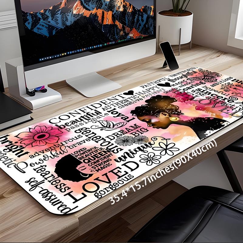 Inspirational Empowering Quotes Pattern Mouse Pad, Rectangle Gaming Mouse Pad, Non-slip Rubber Pad, Desktop Decoration Protective Pad for Home Office, Desk Accessories